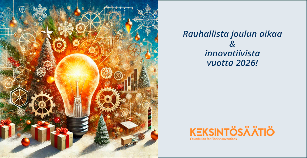 Keksintösäätiö toivottaa rauhallista joulun aikaa ja innovatiivista vuotta 2026!
